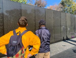 Veteran visiting Vietnam wall